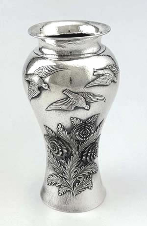 Irish antique silver vase Wakeley & Wheeler